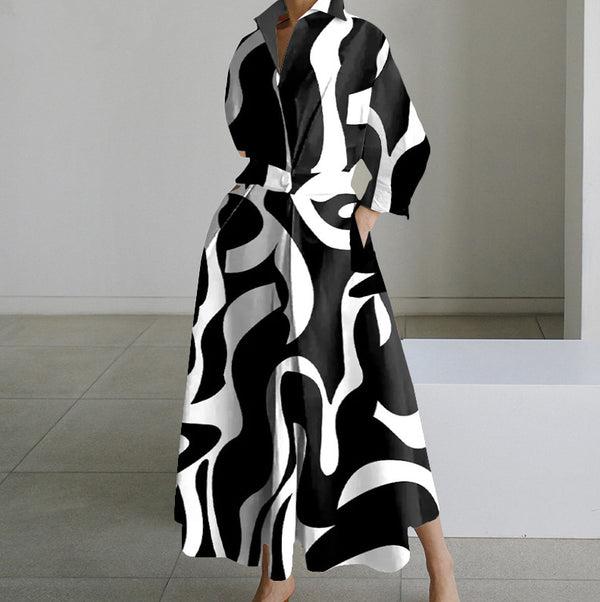 Fenna - Casual Dames Maxi-Jurk Met Zakken In Vintage Print