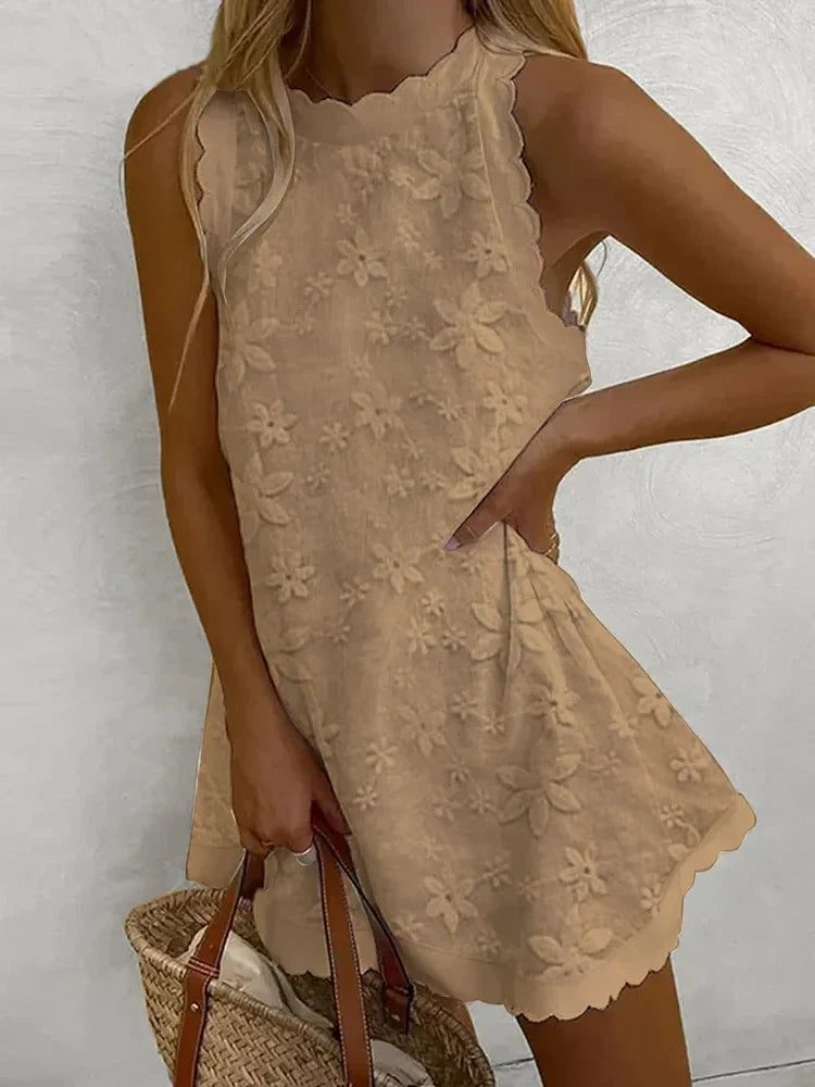 Lieke - Mouwloze Kanten Casual Jurk Voor Dames