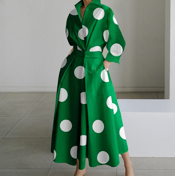 Fenna - Casual Dames Maxi-Jurk Met Zakken In Vintage Print
