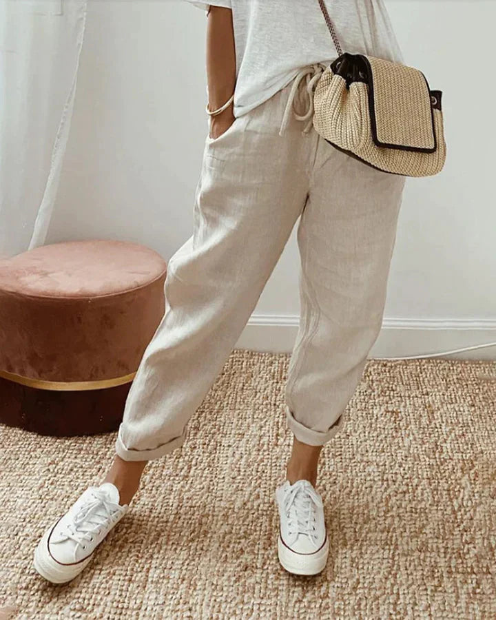 Naomi - Casual & Elegante Linnen Sweatbroek