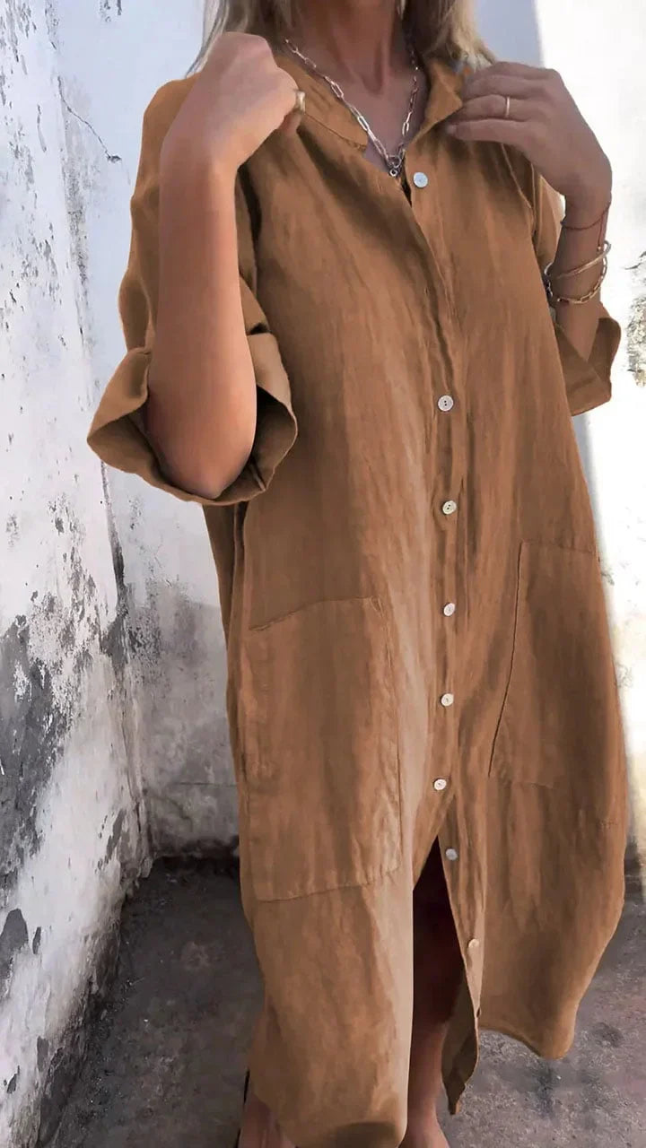 Isa - Lange Casual Overhemdjurk