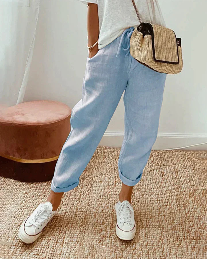 Naomi - Casual & Elegante Linnen Sweatbroek