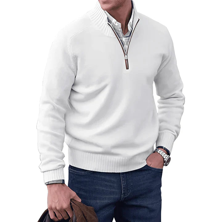 Sander - Benoit Elegant Cashmere Rits Trui voor mannen