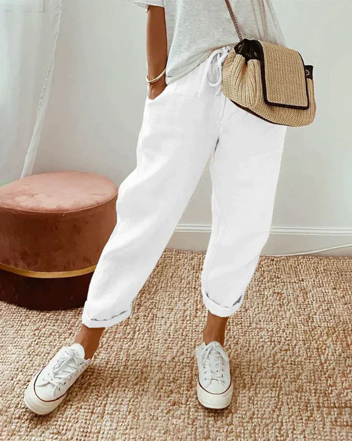 Naomi - Casual & Elegante Linnen Sweatbroek