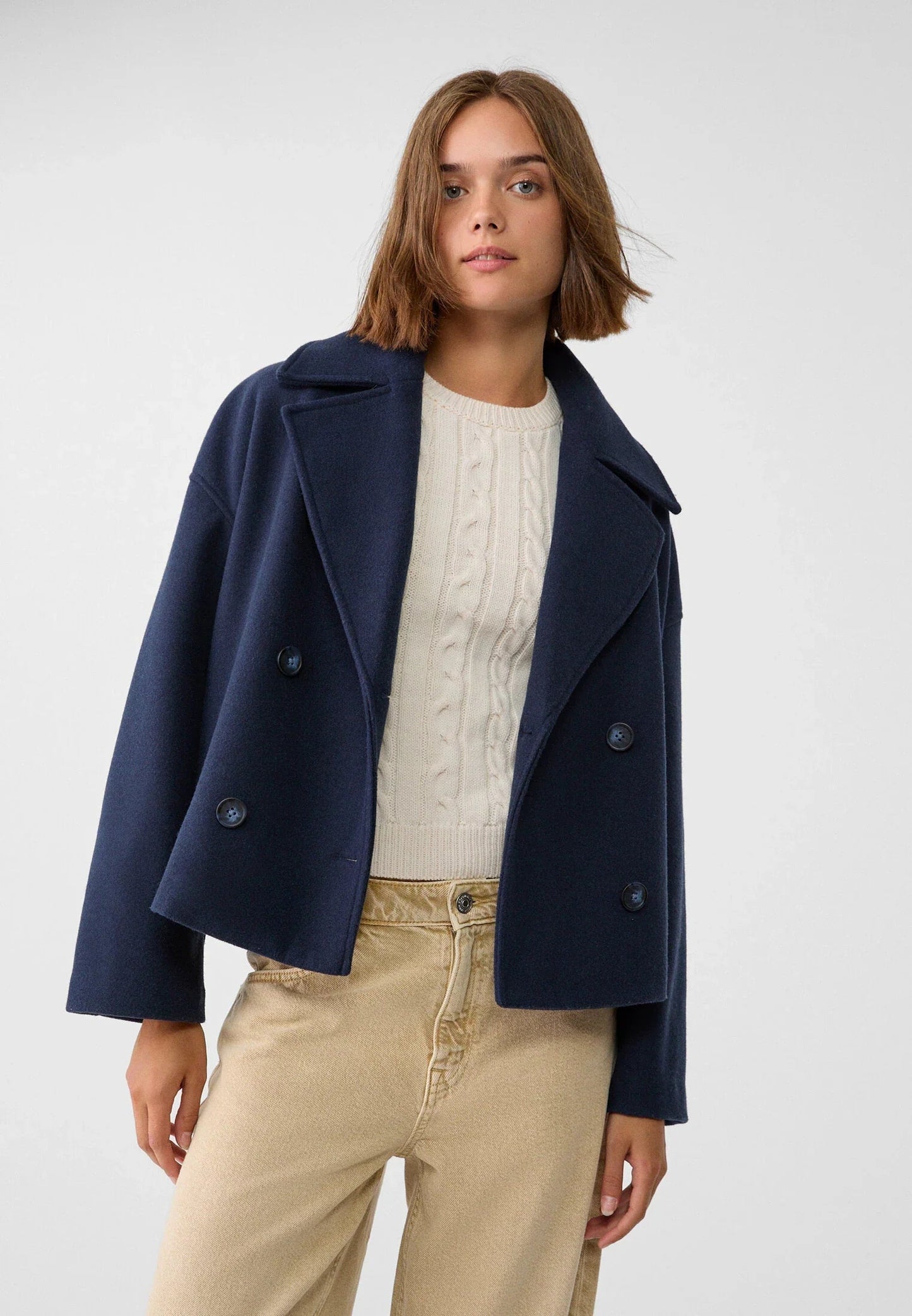 Lotte - Elegante Double-Breasted Jas Voor Herfstwandelingen