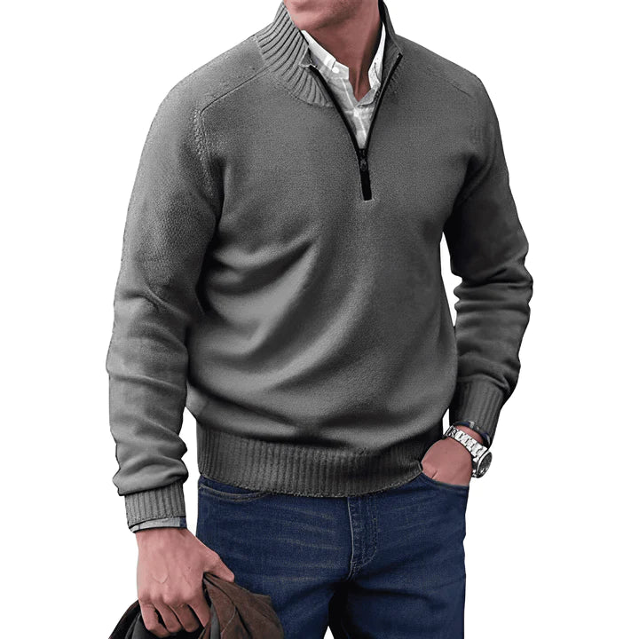Sander - Benoit Elegant Cashmere Rits Trui voor mannen