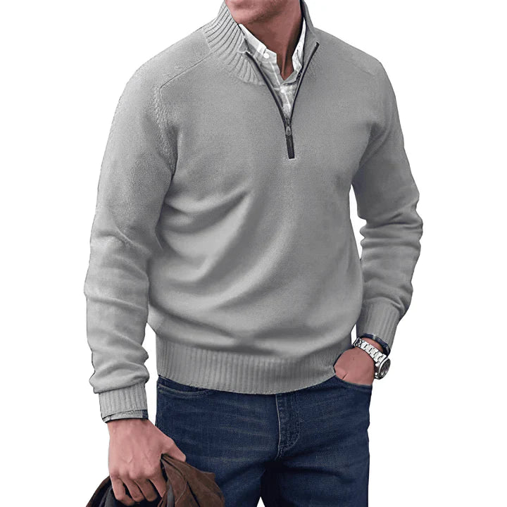 Sander - Benoit Elegant Cashmere Rits Trui voor mannen