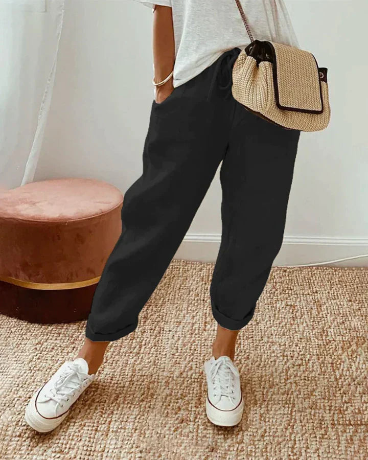 Naomi - Casual & Elegante Linnen Sweatbroek