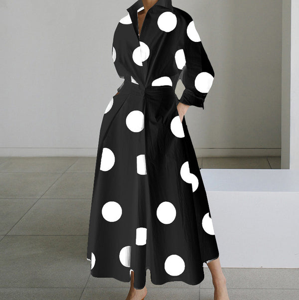 Fenna - Casual Dames Maxi-Jurk Met Zakken In Vintage Print