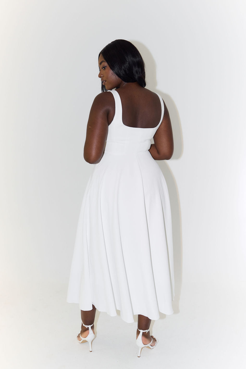 Emma - Midi Jurk Met Vierkante Hals
