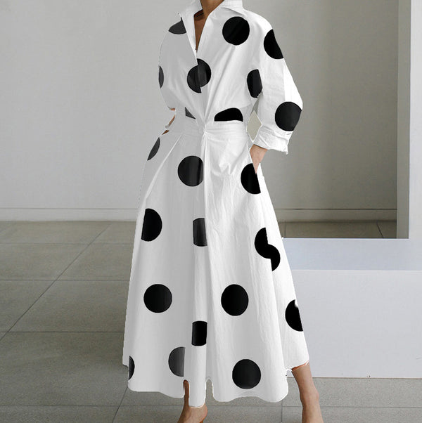 Fenna - Casual Dames Maxi-Jurk Met Zakken In Vintage Print