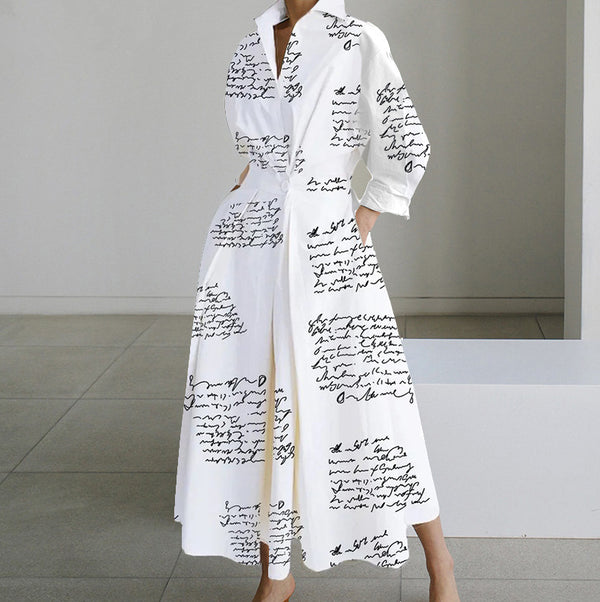 Fenna - Casual Dames Maxi-Jurk Met Zakken In Vintage Print