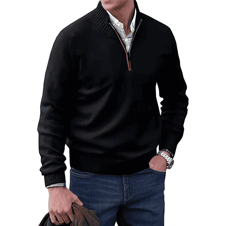 Sander - Benoit Elegant Cashmere Rits Trui voor mannen