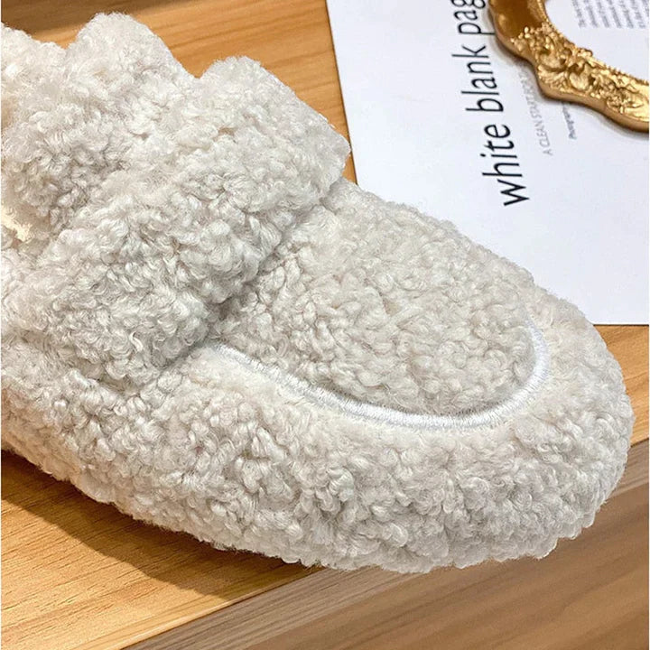 Rachel - Pluche Mocassins Met Slipvaste Zool
