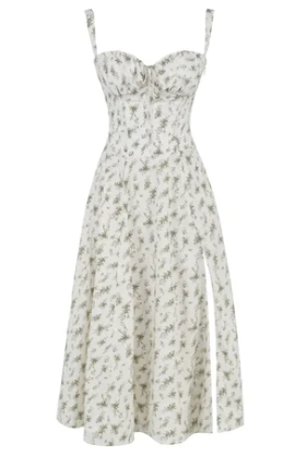 Quinty - Halfhoge Strapless Jurk met Bloemenprint
