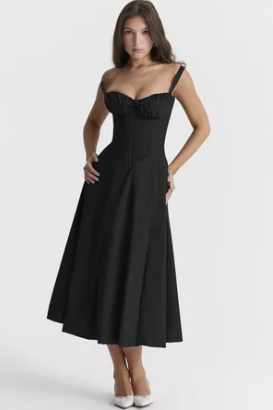 Quinty - Halfhoge Strapless Jurk met Bloemenprint
