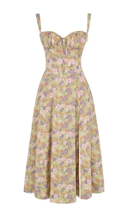 Quinty - Halfhoge Strapless Jurk met Bloemenprint