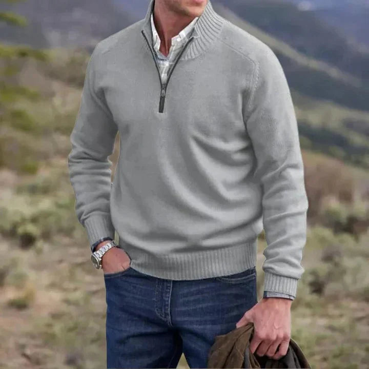 Sander - Benoit Elegant Cashmere Rits Trui voor mannen