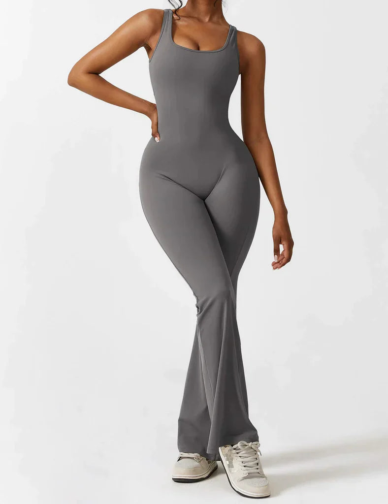 Noor - V-Rug Uitlopende Jumpsuit