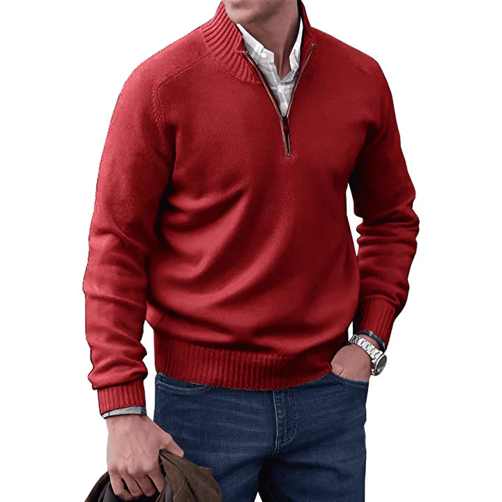 Sander - Benoit Elegant Cashmere Rits Trui voor mannen