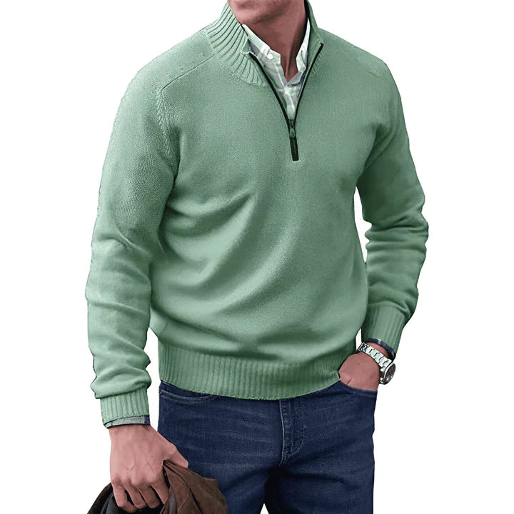 Sander - Benoit Elegant Cashmere Rits Trui voor mannen
