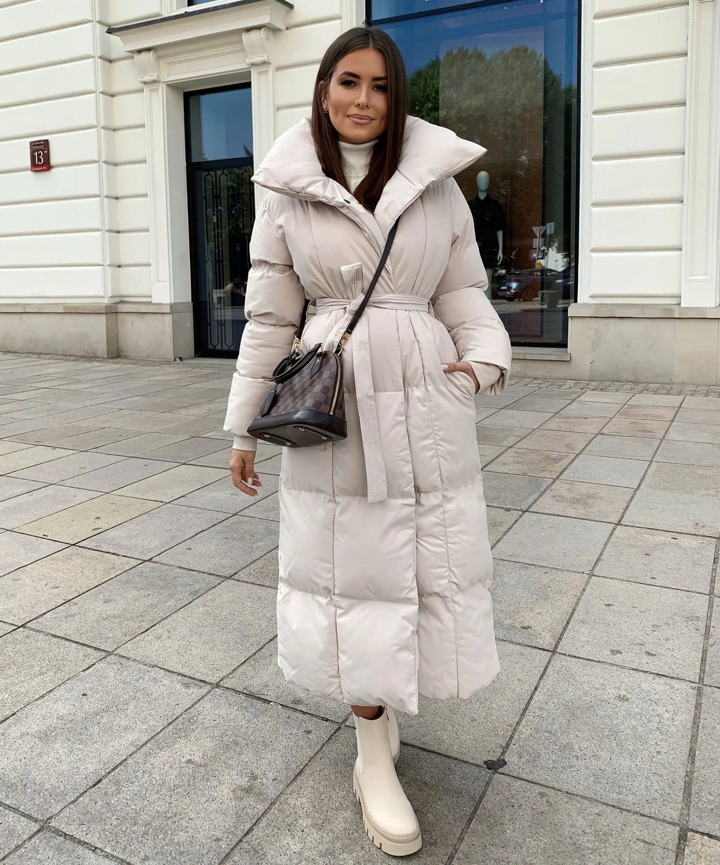 Ilona - Lange Winterjas Voor Dames Met Verstelbare Riemband