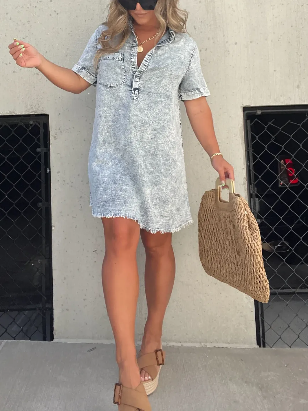 Maria | Denim T-shirt Jurk