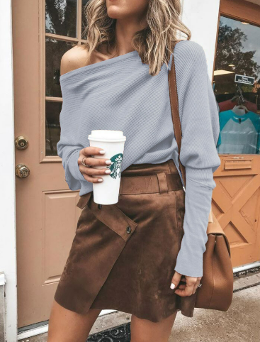 Alette - Eigentijdse Off-Shoulder Top Met Originele Geribbelde Bies
