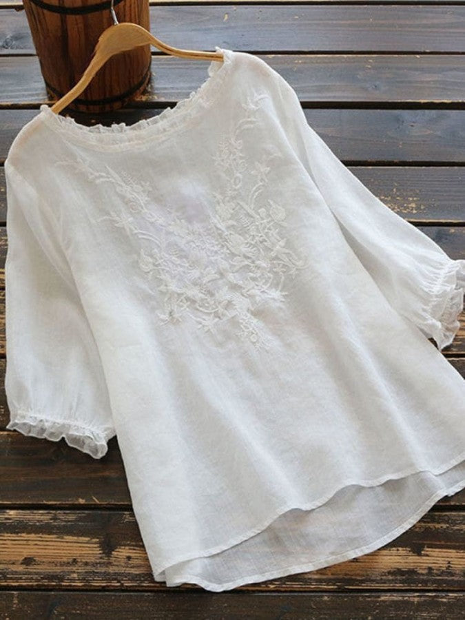Anouk - Casual Damestop Met Borduursel