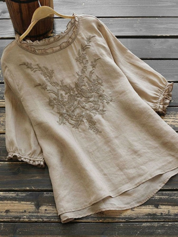 Anouk - Casual Damestop Met Borduursel