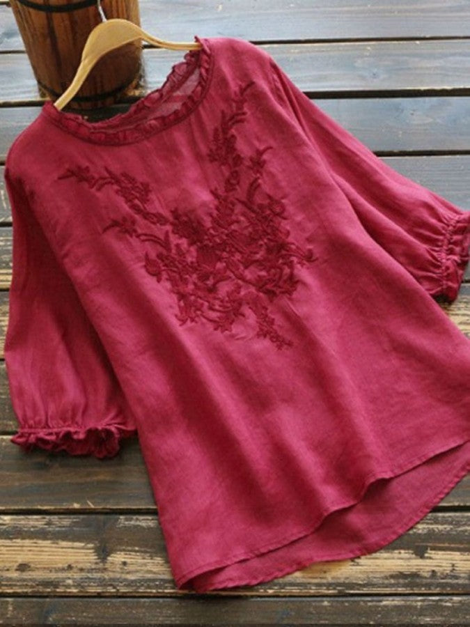 Anouk - Casual Damestop Met Borduursel