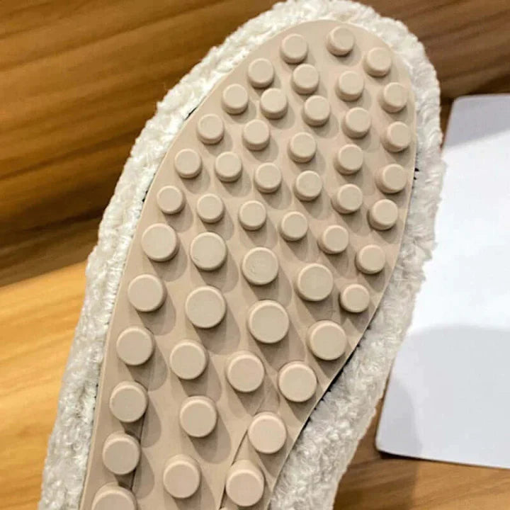 Rachel - Pluche Mocassins Met Slipvaste Zool