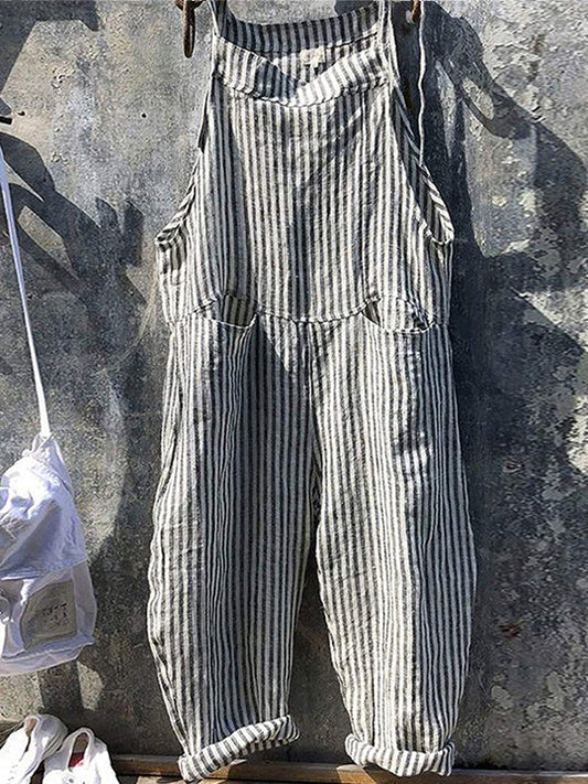 Gabi - Gestreepte damesjumpsuit met wijde pijpen