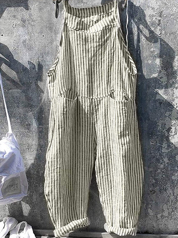 Gabi - Gestreepte damesjumpsuit met wijde pijpen