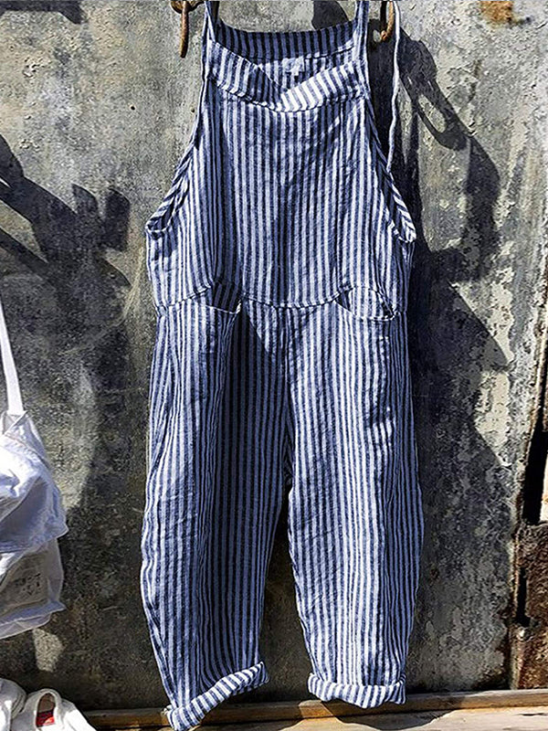 Gabi - Gestreepte damesjumpsuit met wijde pijpen