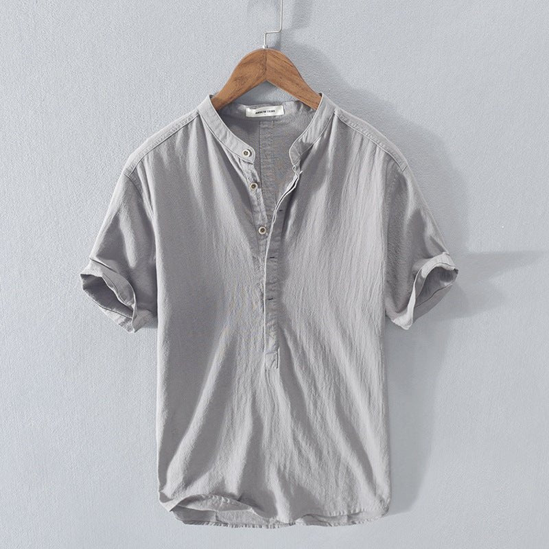 Regis - Herenhemd Nieuwe Linnen Casual Korte Mouw