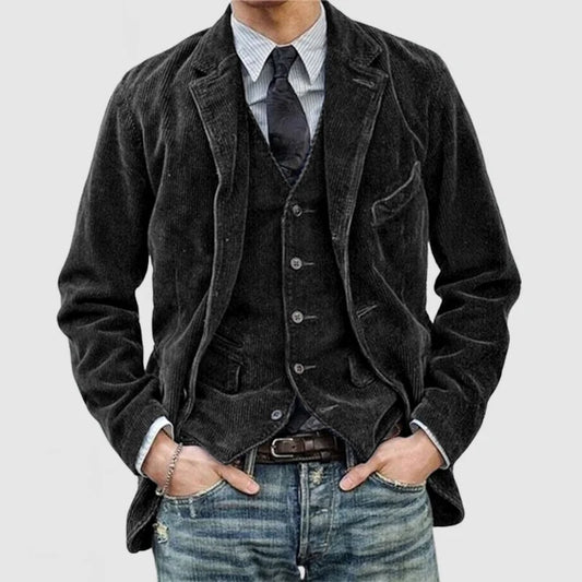 Daan - Heren Vintage Corduroy Jas Met Kap