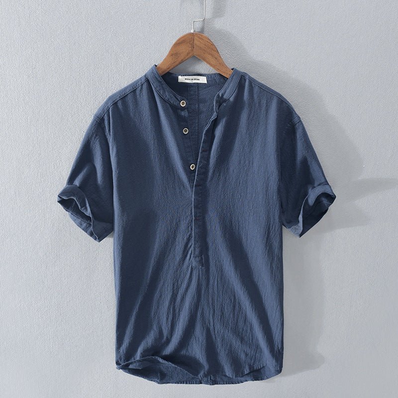 Regis - Herenhemd Nieuwe Linnen Casual Korte Mouw