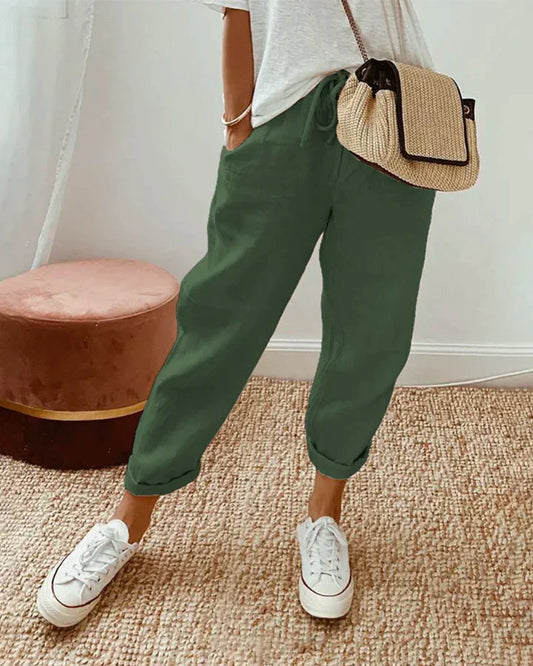 Naomi - Casual & Elegante Linnen Sweatbroek