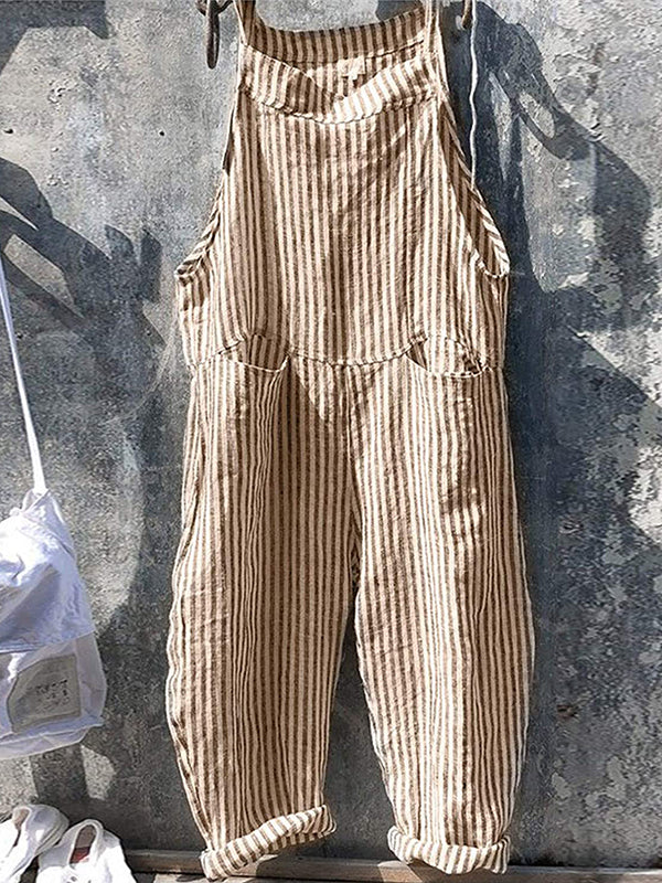 Gabi - Gestreepte damesjumpsuit met wijde pijpen