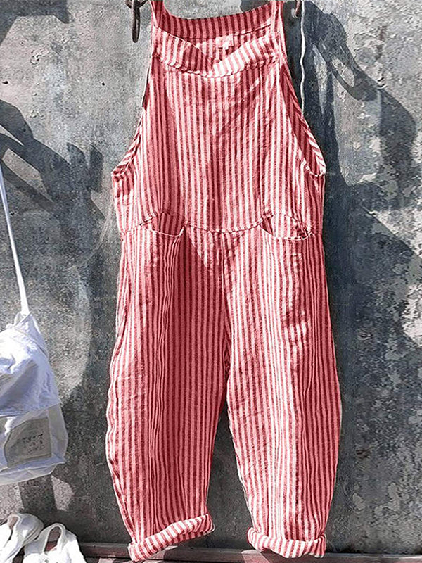 Gabi - Gestreepte damesjumpsuit met wijde pijpen