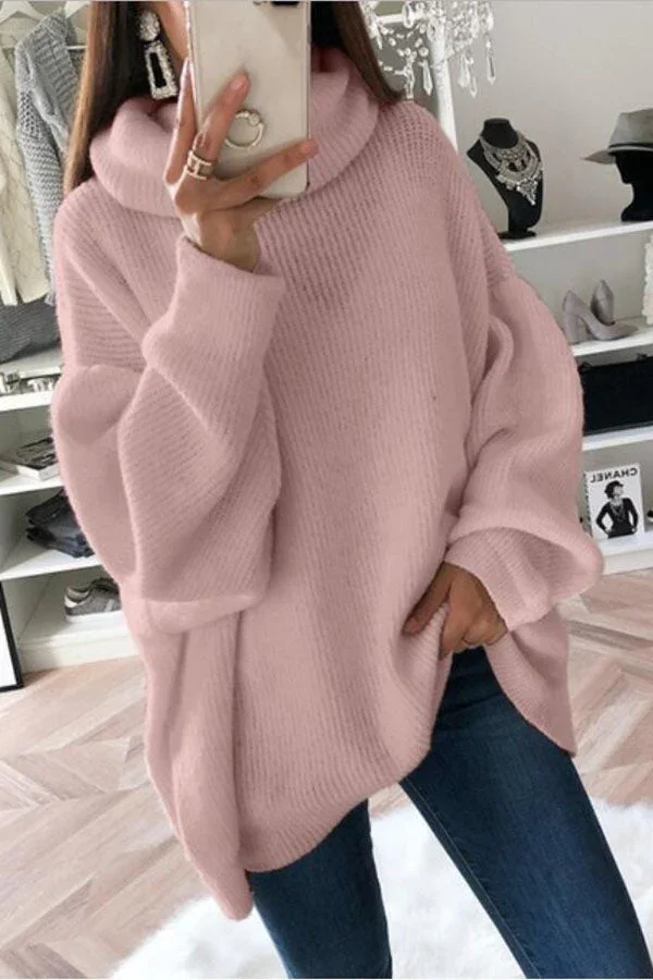 Jinte - Gezellige Lange Oversized Trui Met Grofgebreide Breisels