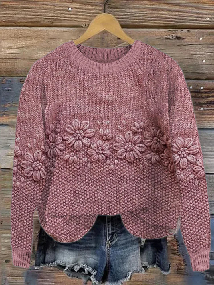 Helen - Trui met gebloemde jacquard