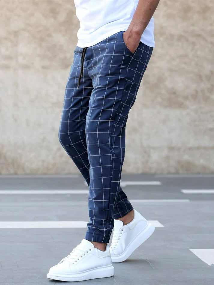 Leo - Nette Broek Met Rasterpatroon