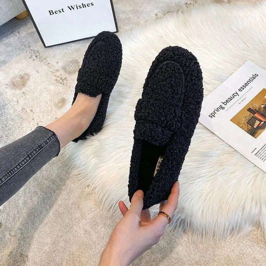 Rachel - Pluche Mocassins Met Slipvaste Zool