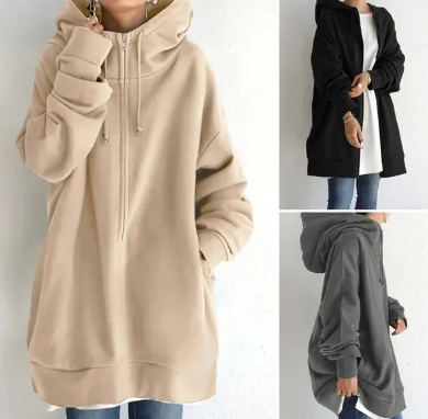 Guusje - Dameshoodie Met Rits Voor Herfst/Winter