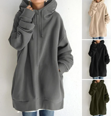 Guusje - Dameshoodie Met Rits Voor Herfst/Winter