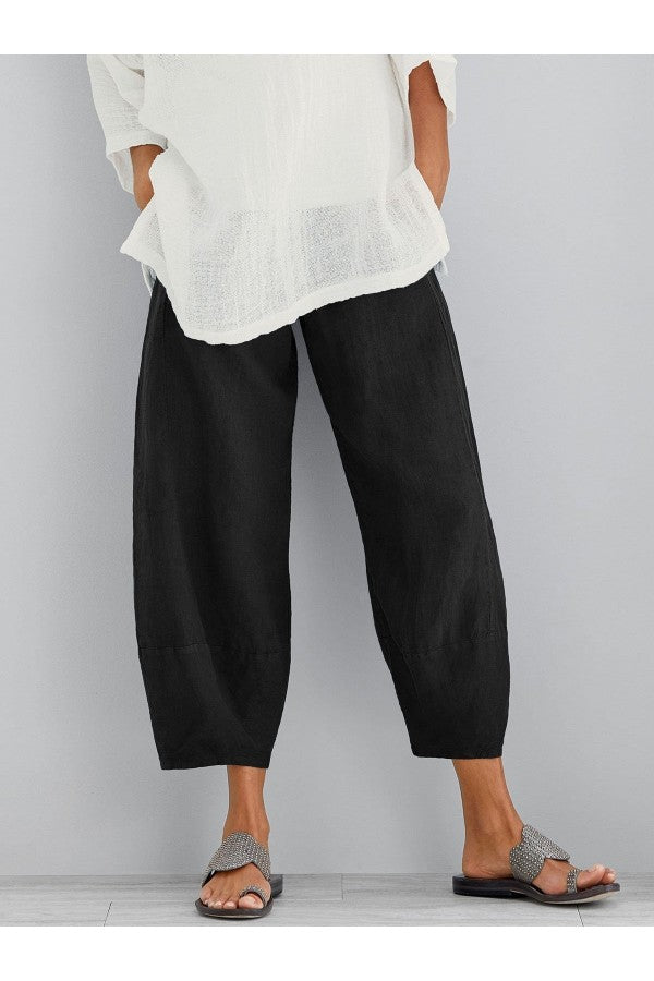 Avelien - Casual Katoenen Losse Broek Met Zakken