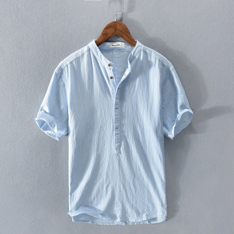Regis - Herenhemd Nieuwe Linnen Casual Korte Mouw