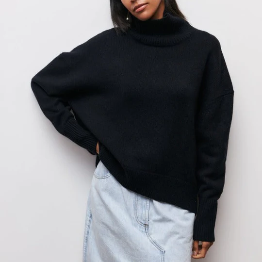 Kayla - Katoenen oversized trui met rolkraag